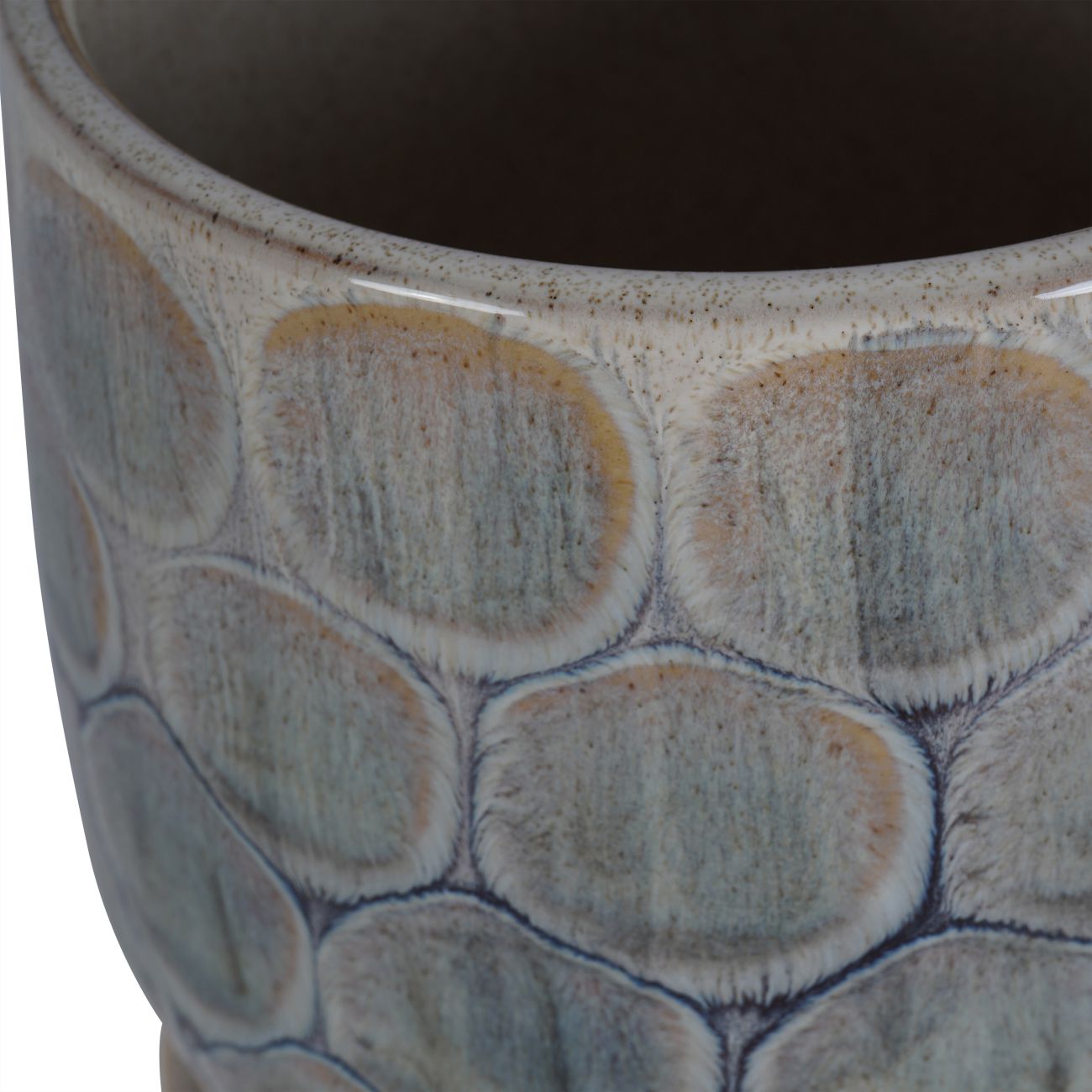 Armadillo Azure Blue & Taupe Ceramic Planter | Large